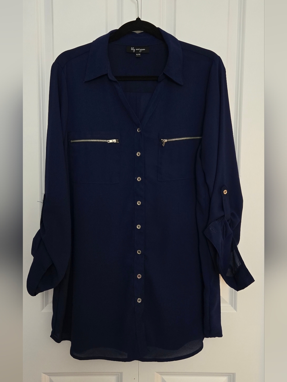 Women's Navy Tunic Top - Classic Everyday Layer